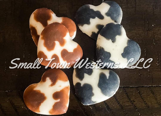 Cow Lover Wax Melts | Western Cow Print Soy Wax Melts Heart Shaped