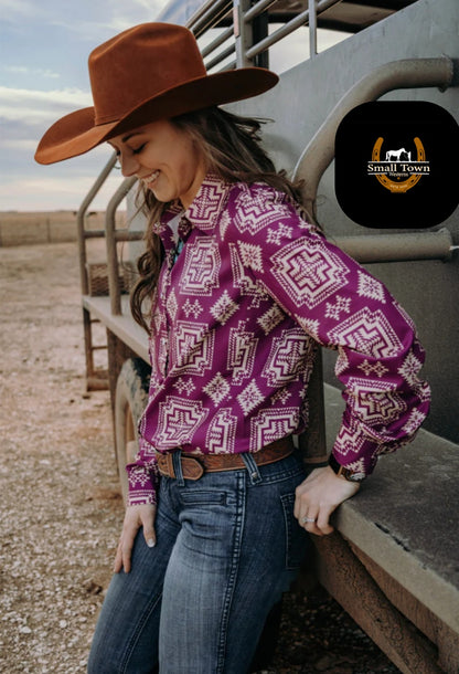 Lilac Loungin Pearl Snap | Western Cowgirl Purple Pearl Snap Button-Down Shirt