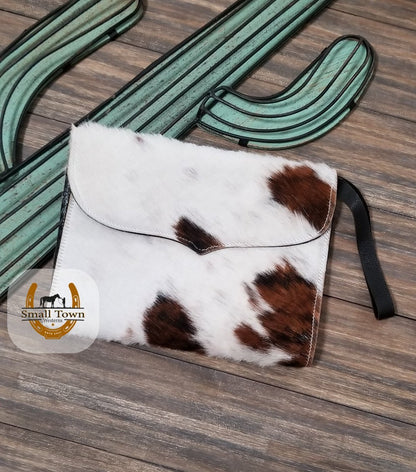 Cowhide Diaper & Wipe Clutch | Western Baby Handmade Leather Cowhide Diaper Bag