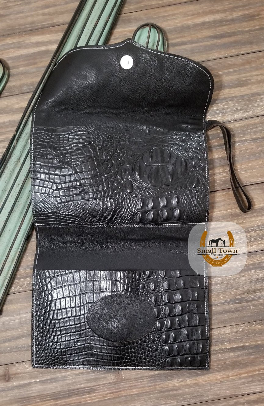 Cowhide Diaper & Wipe Clutch | Western Baby Handmade Leather Cowhide Diaper Bag