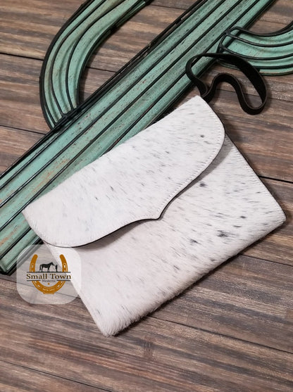 Cowhide Diaper & Wipe Clutch | Western Baby Handmade Leather Cowhide Diaper Bag