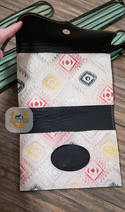 Cowhide Diaper & Wipe Clutch | Western Baby Handmade Leather Cowhide Diaper Bag