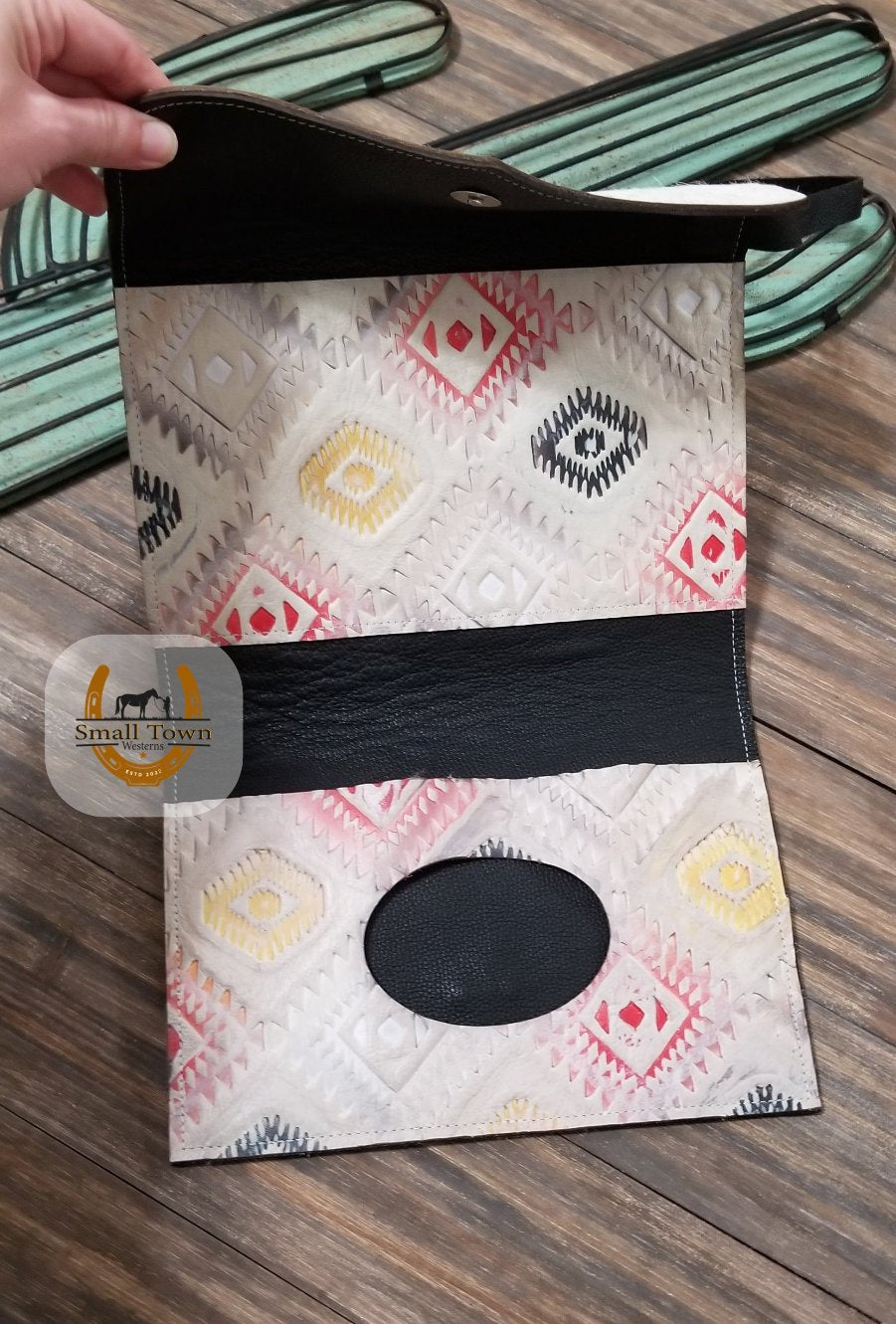 Cowhide Diaper & Wipe Clutch | Western Baby Handmade Leather Cowhide Diaper Bag