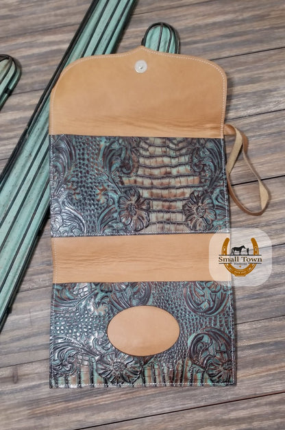 Cowhide Diaper & Wipe Clutch | Western Baby Handmade Leather Cowhide Diaper Bag