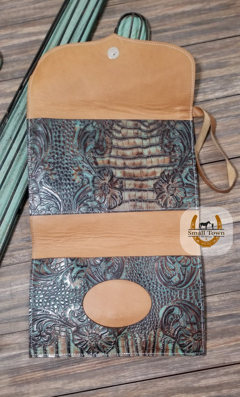 Cowhide Diaper & Wipe Clutch | Western Baby Handmade Leather Cowhide Diaper Bag