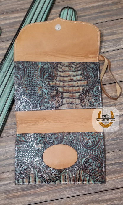 Cowhide Diaper & Wipe Clutch | Western Baby Handmade Leather Cowhide Diaper Bag