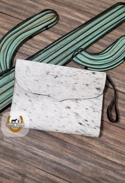 Cowhide Diaper & Wipe Clutch | Western Baby Handmade Leather Cowhide Diaper Bag