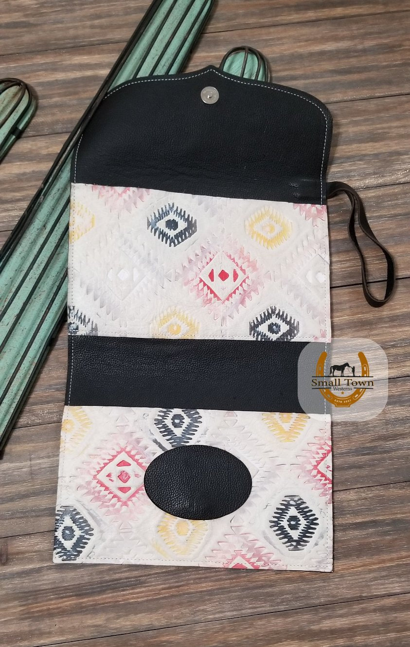 Cowhide Diaper & Wipe Clutch | Western Baby Handmade Leather Cowhide Diaper Bag