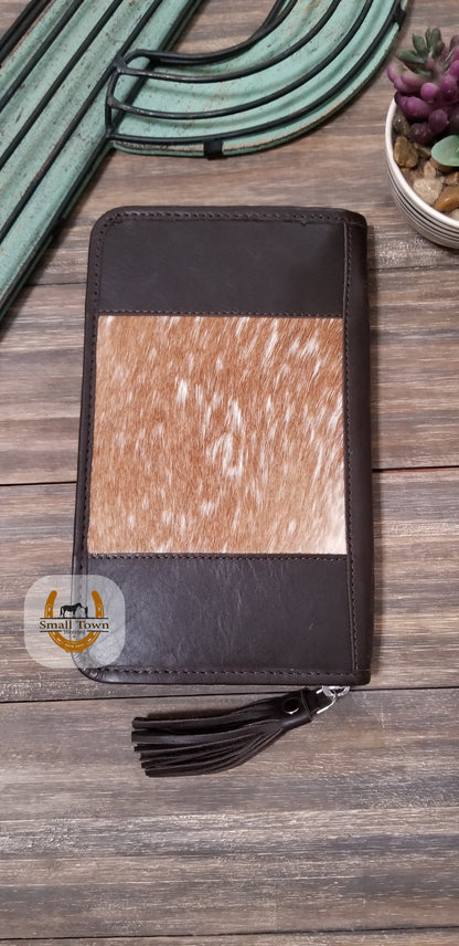 Cutout Tooled Flower Wallet | Western Cowgirl Tooled Leather Cowhide Wallet