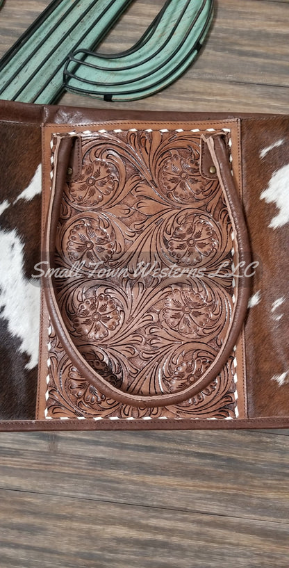 Down To Business Tote | Western Cowgirl Tooled Leather Cowhide Tote Purse
