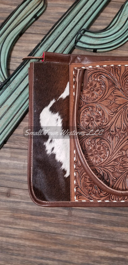 Down To Business Tote | Western Cowgirl Tooled Leather Cowhide Tote Purse