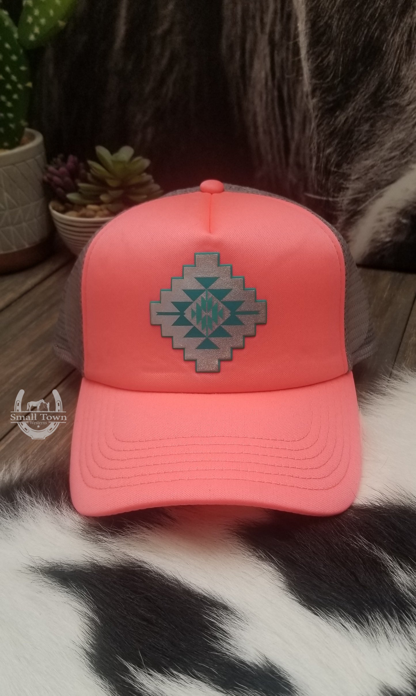 Aztec Pop Cross Snap Cap | Western Cowgirl Aztec Turquoise Snapback Hat