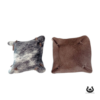 Small Brown Cowhide Bowl | Western Genuine Cowhide Leather Decorative Bowl