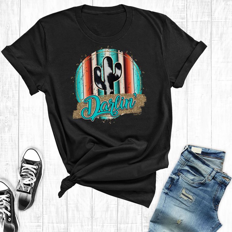 Cactus Darlin Tee | Western Cowgirl Cactus Graphic Tee